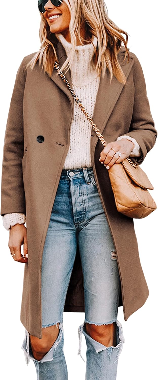 A wool-blend overcoat in camel, black, or grey